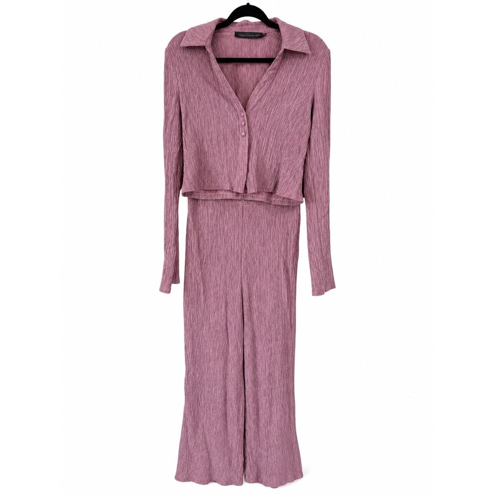 House of Harlow 1960 REVOLVE Kassia Sandro Set XXS Mauve Plisse Co Ord